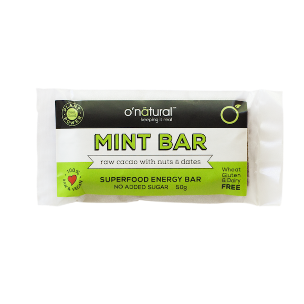 #O'Natural - Bar Energy Minty Raw Cacao Superfood 50g