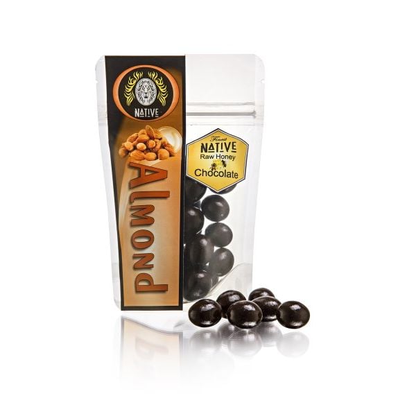 Kathy's Kitchen - Almonds Coated In Raw Honey Chocolate 100g