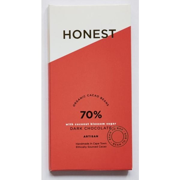 Honest - 70% Dark Chocolate & Coconut Sugar 60g