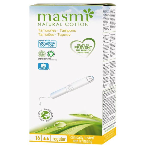 Organic Cotton Tampons With Cardboard Applicator - Regular 16s