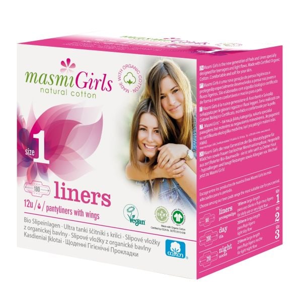 #Masmi - Organic Cotton Girls 1 Pantyliners 12s