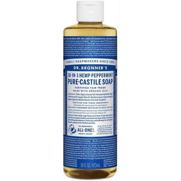 Dr Bronner - Pure Castile Liquid Soap Peppermint 473ml