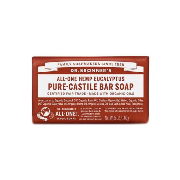 Dr Bronner Pure Castile Soap Bar Eucalyptus 140g