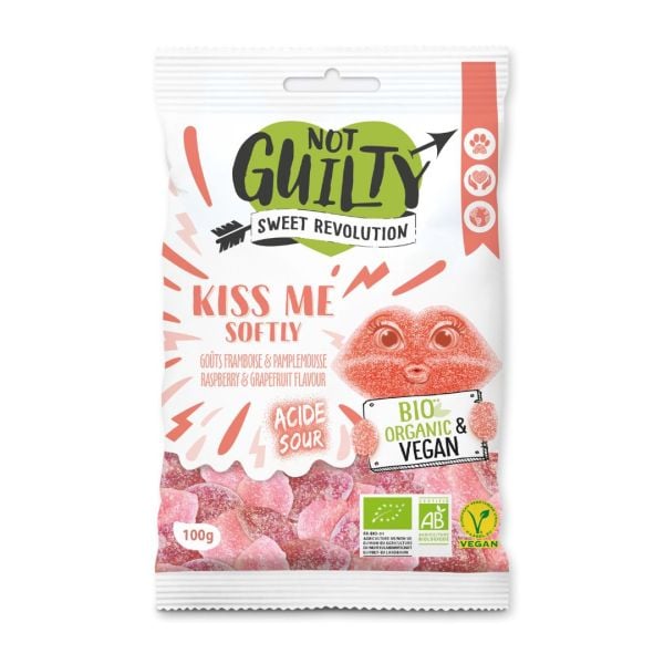 Not Guilty - Sours Kiss Me Softly Raspberry & Grapefruit 100g