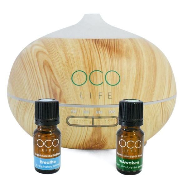 OCO Life - Zen Light Wood Diffuser with 2 Oils