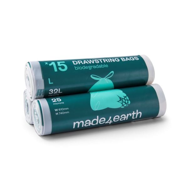 Made4earth - Biodegradable Drawstring Bag 32L 15s