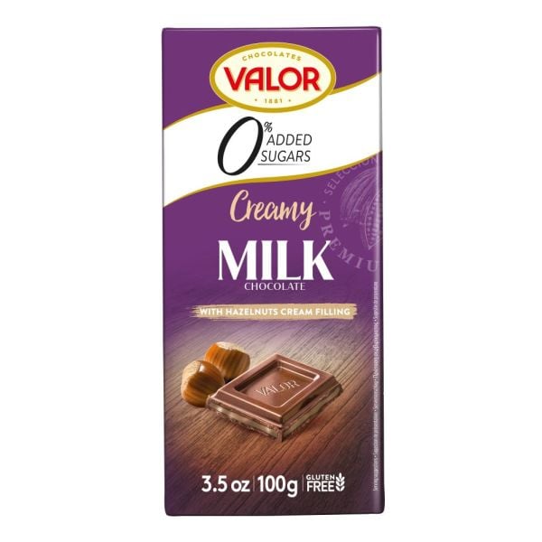 Valor - Milk Chocolate with Hazelnuts No Sugar Added 100g