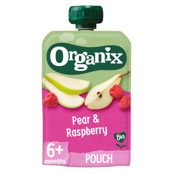 Organix - Food Pouch Pear & Raspberry 100g