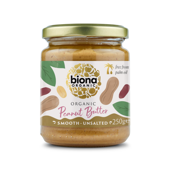 Biona Organic Smooth Peanut Butter Unsalted 250g