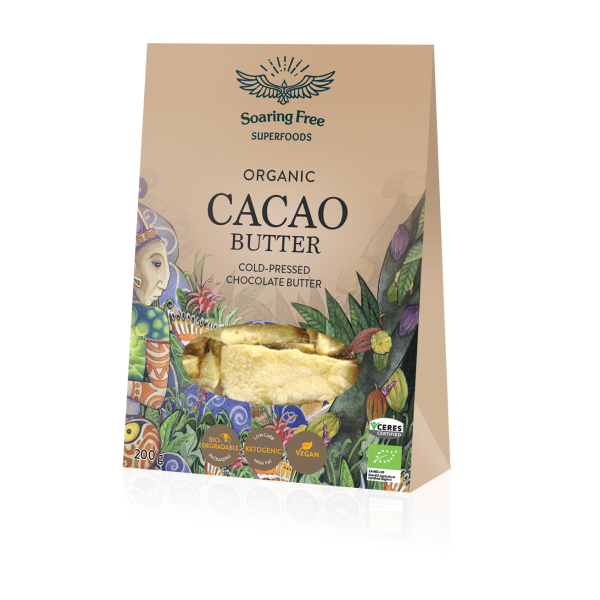 Soaring Free Organic Raw Cacao Butter 200g