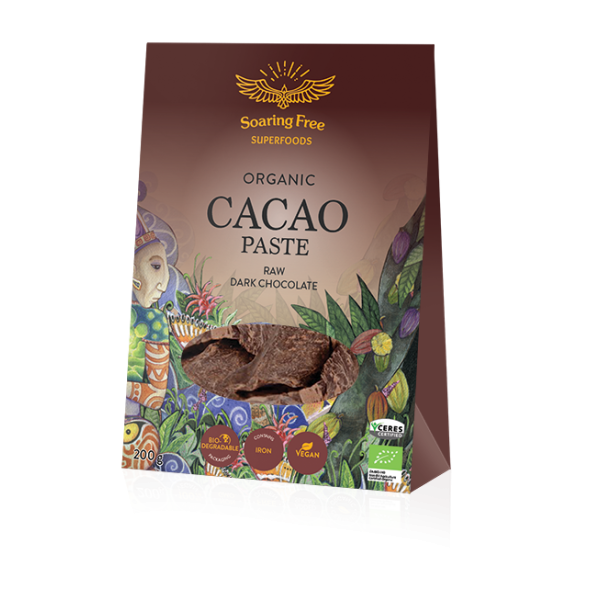 Soaring Free Organic Raw Cacao Paste 200g