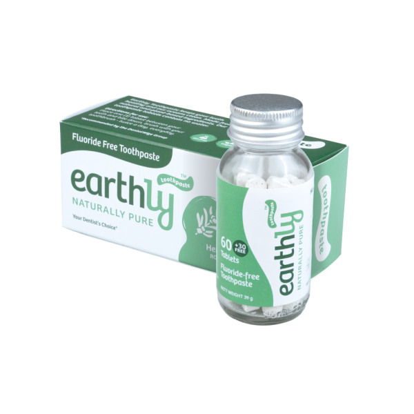 Earthly Toothpaste Tablets Herbal Protection 60s + 30 Free