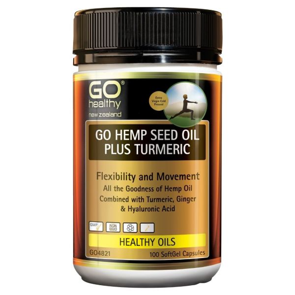 Go Hemp Seed Oil Plus Turmeric 100 Softgel Capsules