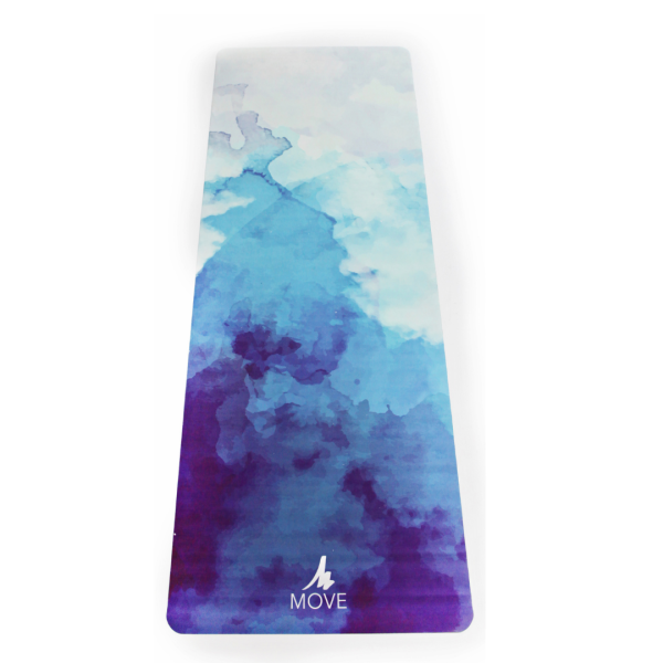 MOVE Vegan Suede yoga and Natural Rubber Yoga mat, 2mm Aquamarine Blues