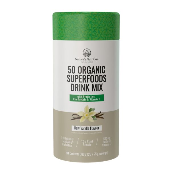 Nature's Nutrition Organic Superfood Drink Natural Vanilla 500g