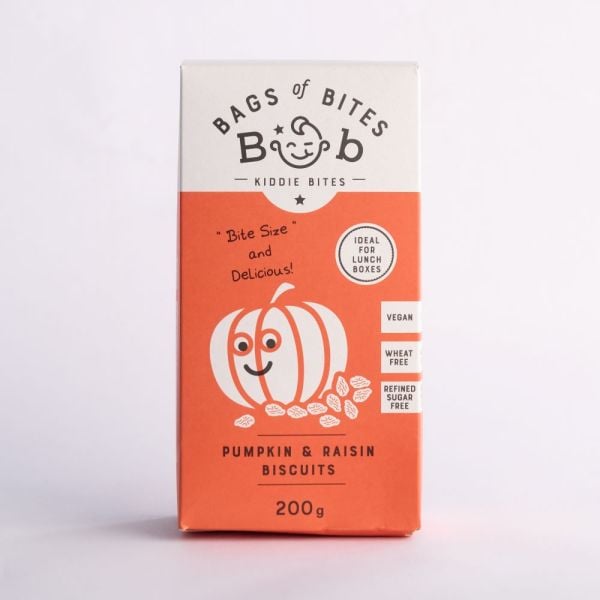 Bags Of Bites - Kiddies Biscuits Pumpkin & Raisin 200g