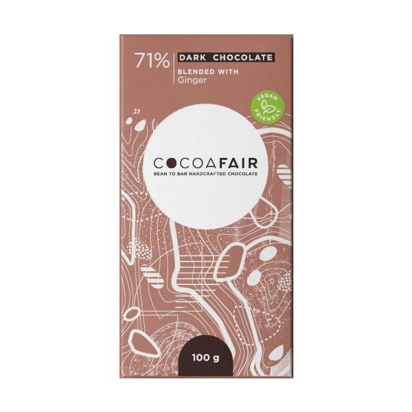 #CocoaFair - 71% Dark Chocolate With Ginger 100g
