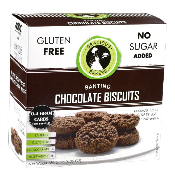Gracious Bakers - Biscuits Chocolate Banting 180g