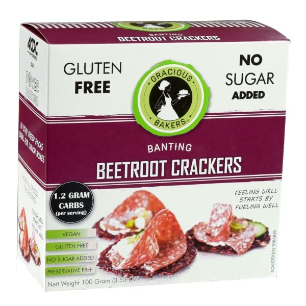 Gracious Bakers - Crackers Beetroot Banting 100g