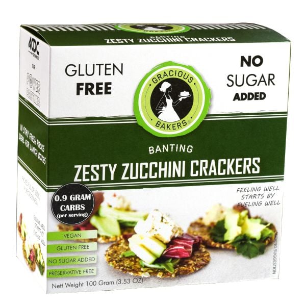 Gracious Bakers - Crackers Zesty Zucchini Banting 100g