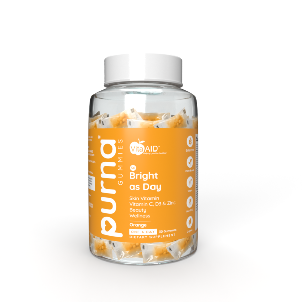 Vita-Aid PURNA Bright As Day Vitamin C, D3 & Zinc Orange Flavour 30s