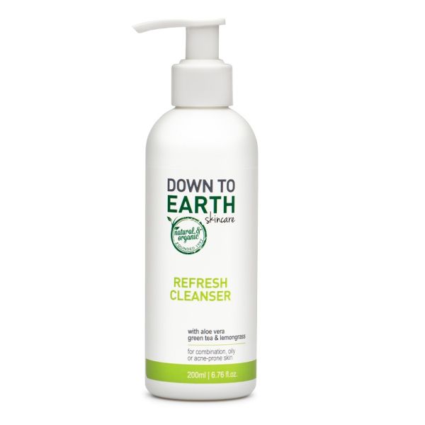 Down to Earth Refresh Cleanser 200ml pump bottle is a clarifying and soothing facial gel-cleanser that helps to combat combination, oily or acne-prone skin.