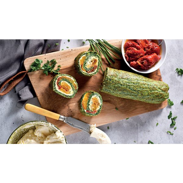 SPINACH & PEPPER ROULADE