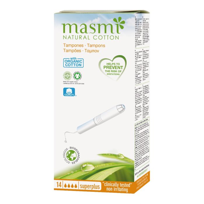 #Masmi - Organic Cotton Applicator Tampons Super Plus 14s
