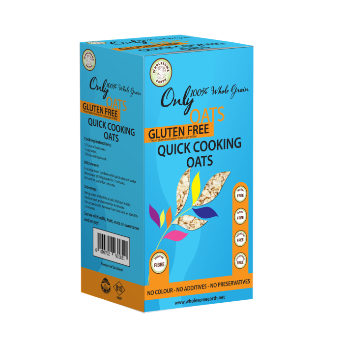 Wholesome Earth - Quick Cooking Oats GF 500g
