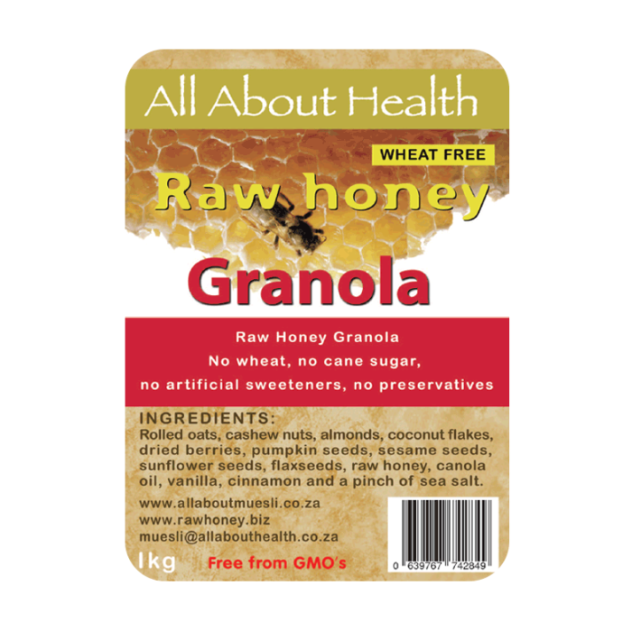 All About Health Raw Honey Granola 1kg