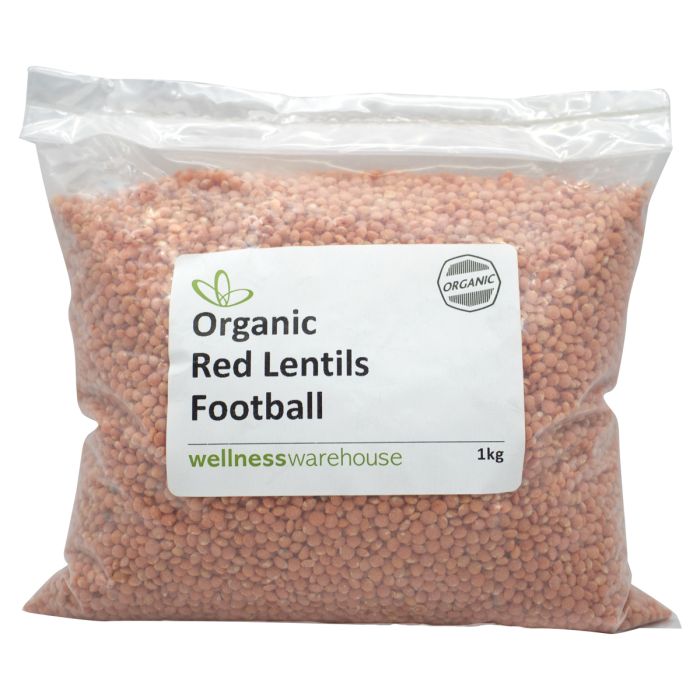Wellness Bulk Organic Red Lentils Football 1kg