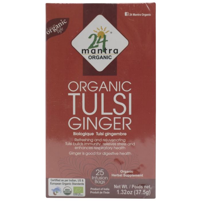 24 Mantra Organic Tulsi Ginger Tea Bags 100g