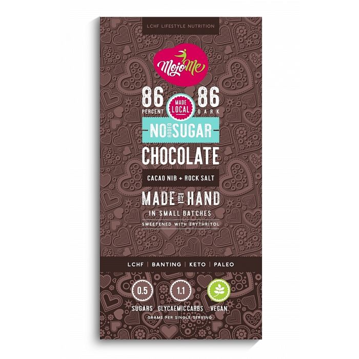 86% Dark Chocolate - Cacao Nib & Rock Salt 80g