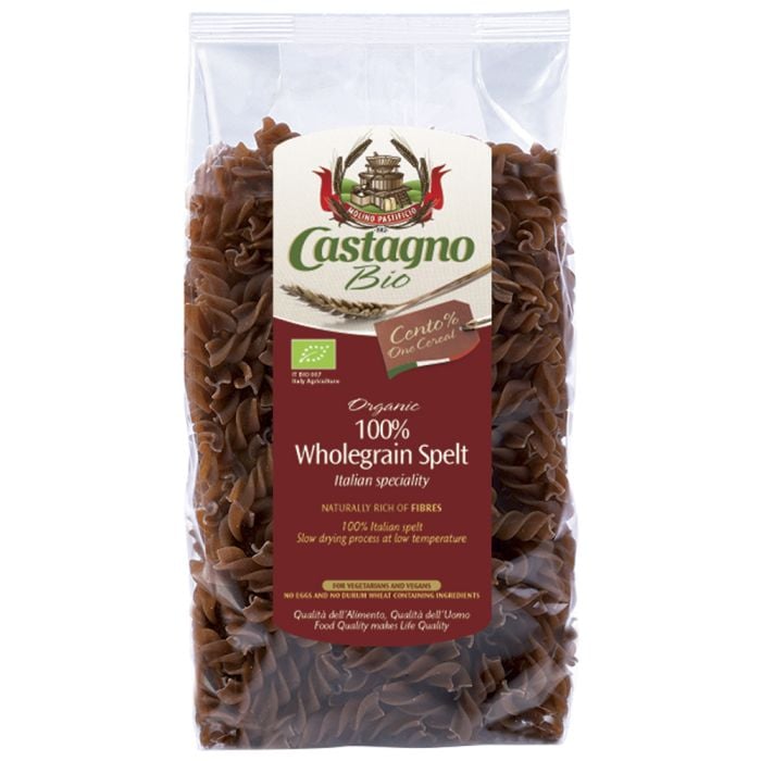 Castagno Organic Wholegrain Spelt Fusilli 500g