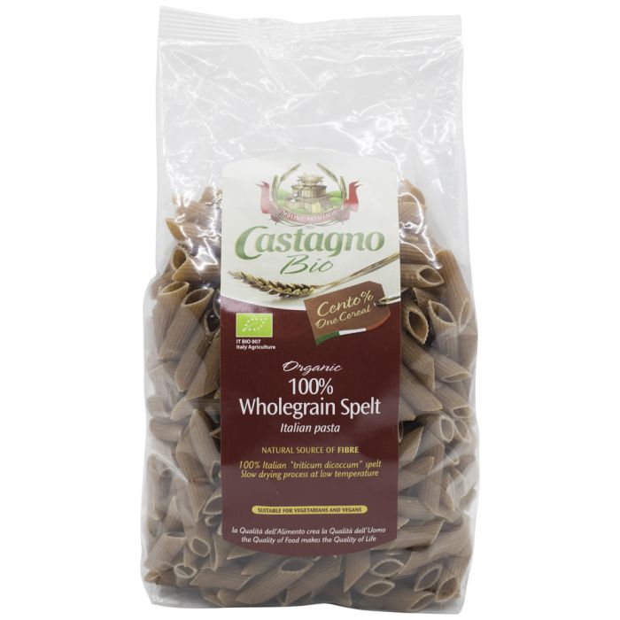 Castagno Organic Wholegrain Spelt - Penne 500g