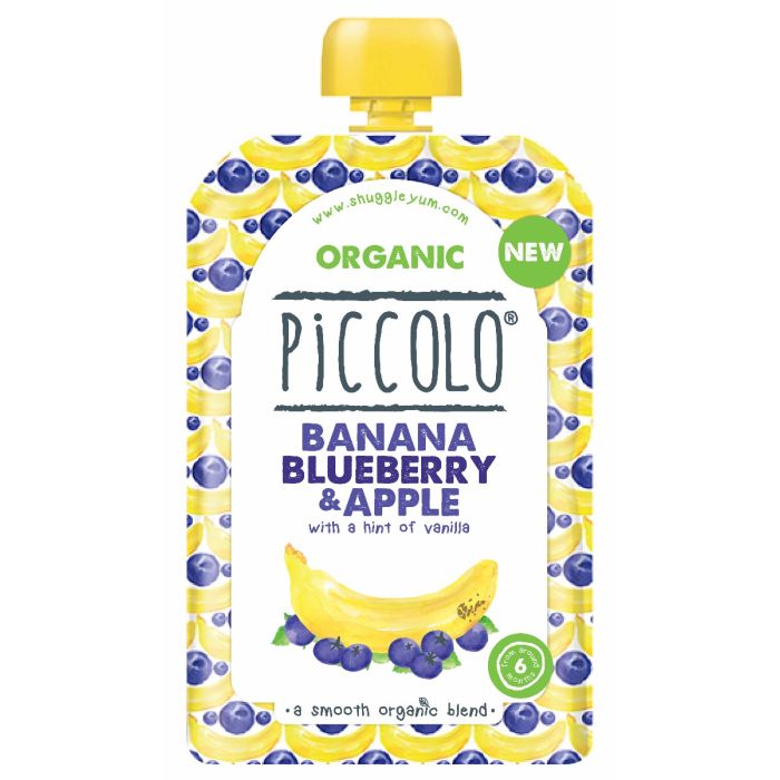 Piccolo Organic Banana, Blueberry & Apple with a hint of vanilla 100g