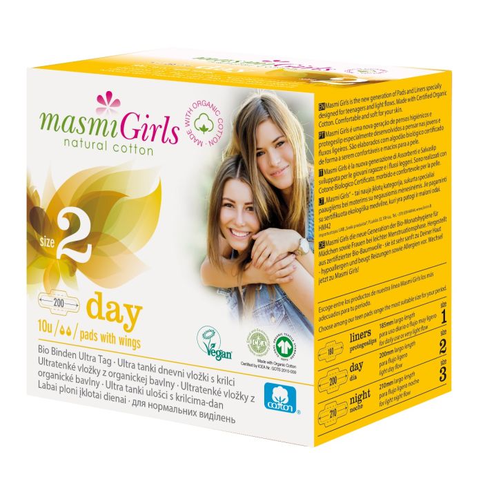 #Masmi - Organic Cotton Girls 2 Ultra-thin Day Pads 10s