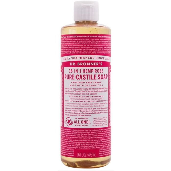 Dr Bronner - Pure Castile Liquid Soap Rose 473ml