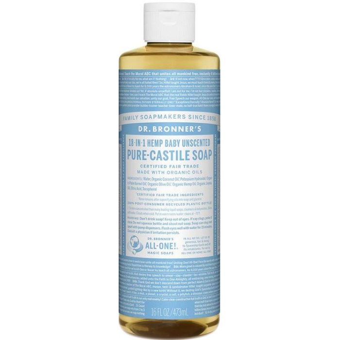 Dr Bronner - Pure Castile Liquid Soap Baby Uncented 473ml