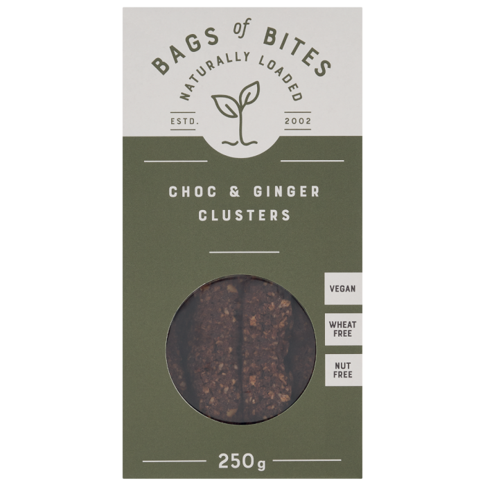 Bags of Bites - Cluster Chocolate & Ginger 250g