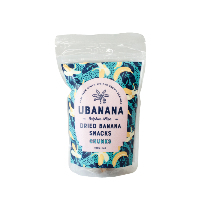 Ubanana - Dried Banana Chunks Sulphur Free 100g