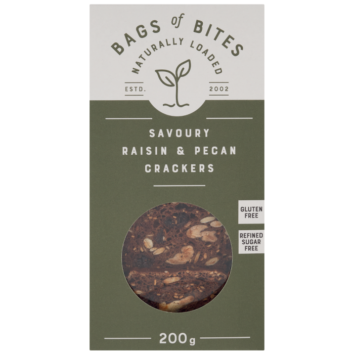 Bags of Bites - Crackers Raisin & Pecan 200g