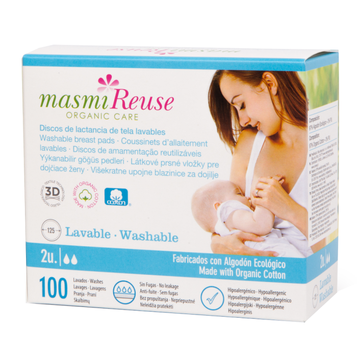 Masmi - Organic Cotton Washable Breast Pads 2pk