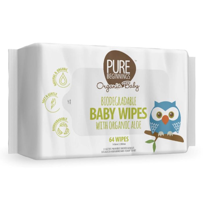Pure Beginnings Biodegradable Baby Wet Wipes 64s