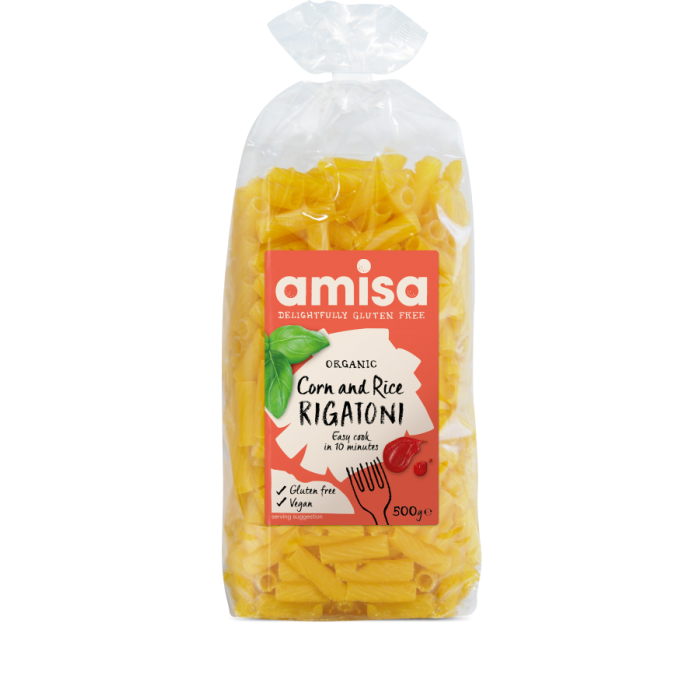 Amisa -  Rigatoni Corn & Rice Organic GF  500g