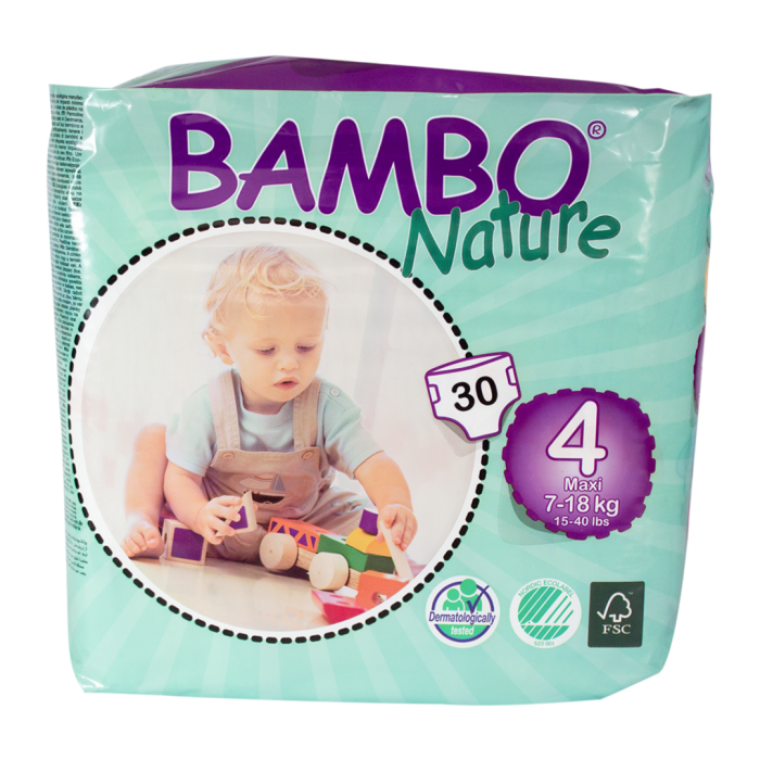 Bambo Nature Eco-Friendly Disposable Nappies Size 4 (maxi) 7-14 kg 24's