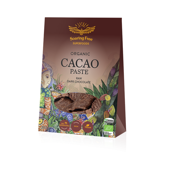 Soaring Free Organic Raw Cacao Paste 200g
