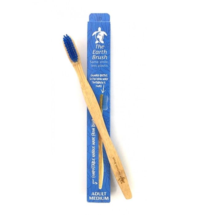 Earth Brush Toothbrush Adult Medium Blue