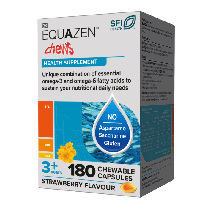 SFI Equazen® Chewable Omega Capsules Strawberry Flavour 180’s