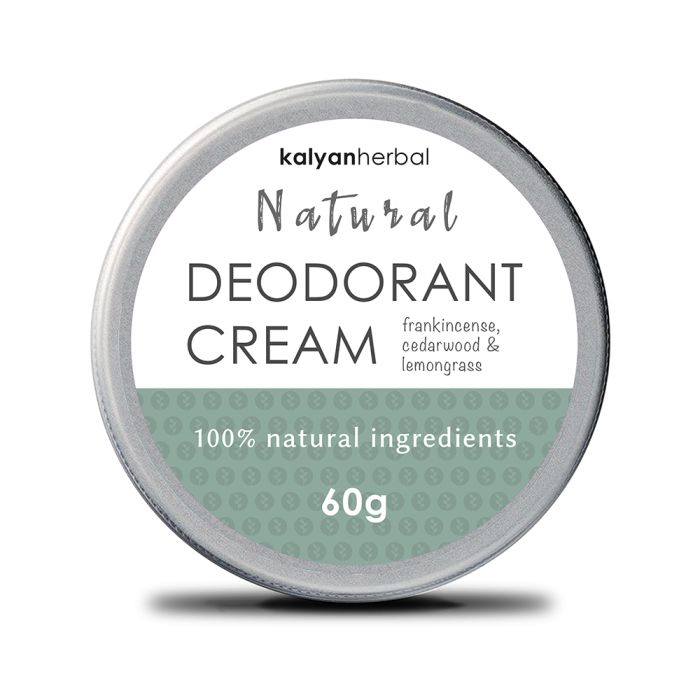 Kalyan Herbal Natural Deodorant Cream Frankincense Cedarwood & Lemongrass 60g